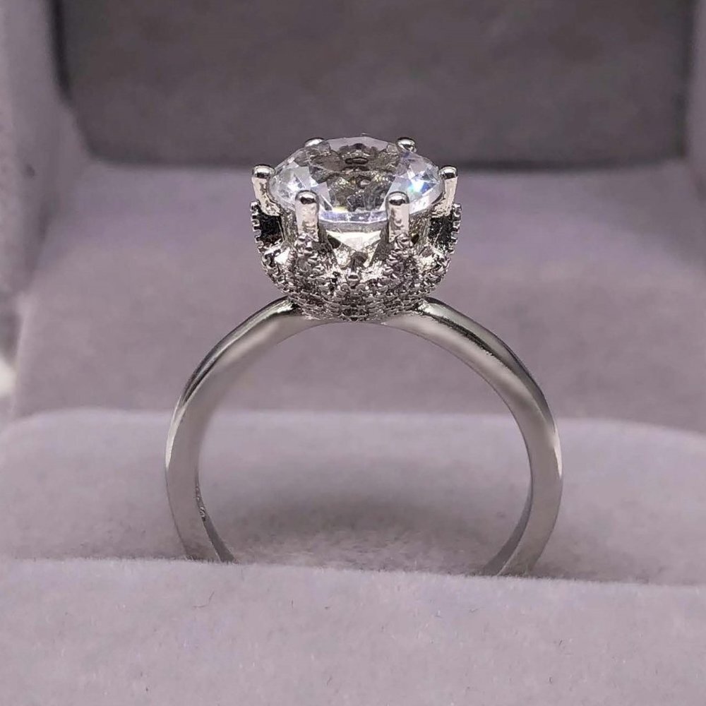 Kate 1ct White Topaz Ring 925 Sterling Silver